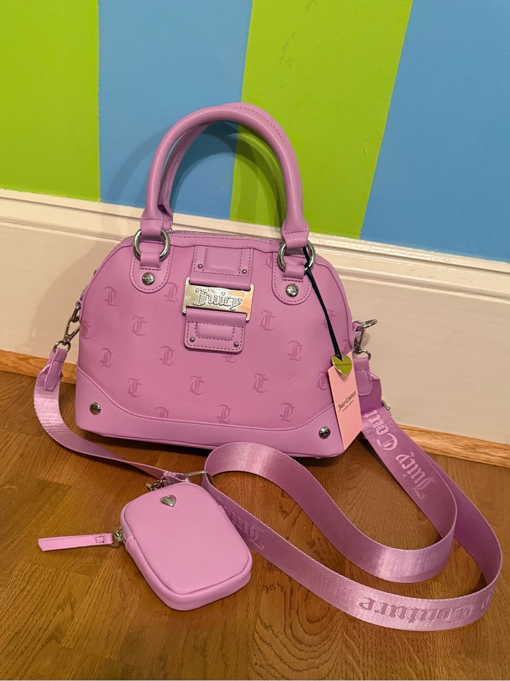 Juicy Couture Lavender Pink Dome Satchel with Detachable Strap